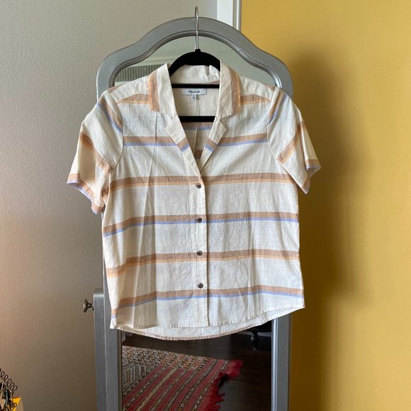 Madewell Tops - Madewell, Camp Shirt in Stripe, XS